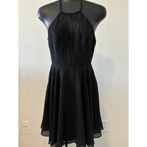 Lulus Little Black Dress Lace Back Size XS Homecoming Fit&Flare